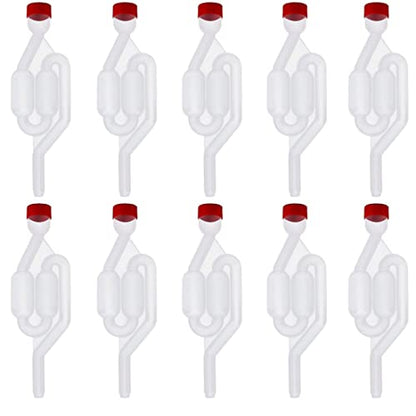 Gcroet Wine Fermentation Airlock Kit Stopper Exhaust Valve High Transparent S Shape for Brew Beer Wine Making 10PCS Red...