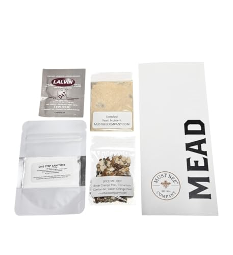 Mead Ingredients Only- Yeast, Yeast Nutrients, Spice Melody (Bitter Orange Peel, Sweet Orange Peel, Coriander, Cinnamon) One Step Cleanser & Instructions. Use With Any Mead Making Kit.