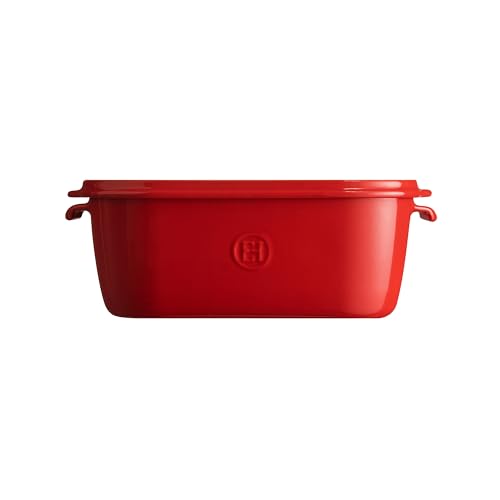 Emile Henry, Burgundy Cheese Storage Box/Serving Platter, 12 x 8 x 4.4in - color: Burgundy