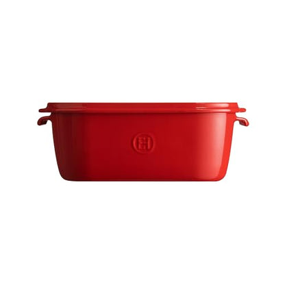Emile Henry, Burgundy Cheese Storage Box/Serving Platter, 12 x 8 x 4.4in - color: Burgundy
