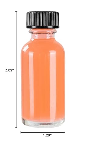 Restaurantware Vetri 1 Ounce Boston Glass Bottles, 48 Sample Bottles With Black Phenolic Caps - Dishwashable, Round, Clear Glass Bottle, For Potion, Juice, Ginger Shots, Whiskey, Liquids - color: Clear, size: 1 oz