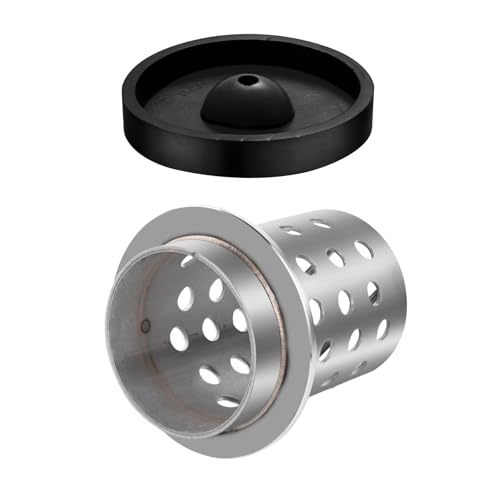 DZQ Perforated Casting Flask Vacuum Casting Stainless Steel Wall Flanged with Rubber Sprue Base(3.5" x 5") - size: 3.5" x 5", style: Height: 5in