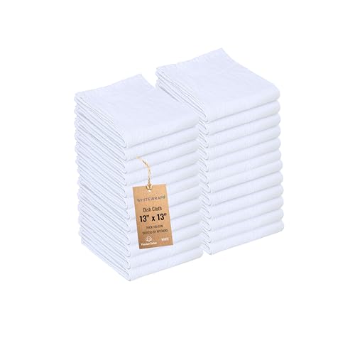 Flour Sack Kitchen Towels |Cotton Blank Towel | Tea Towel Crafting Embroidery for Easter |Flat Thick Absorbent Quick Dry | Baking Bread Proofing Linen Cover,Washable Set of 25, 13 x 13 Inch,White - color: White, size: 13" x 13" - Pack of 25