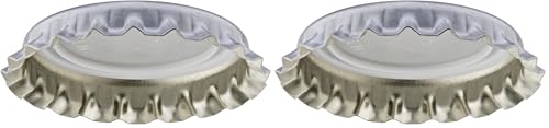 144 Oxygen Absorbing Beer Bottle Caps, 26mm US Standard Size Pry Off Silver Crown Caps for Homebrew, PVC Free Caps for Beer Bottles (Pack of 2)