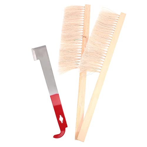 Sosoport Bee Hive Brush Tool Beekeeping Supply Soft Bristles j Hook for Beehive Frame
