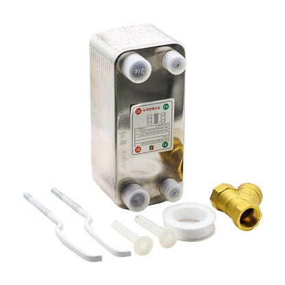 Heat Exchanger, 24 Plate Heat Exchanger Beer Wort Chiller Cooler SUS 304 Stainless Steel For Homebrew Cooling(Same Side) - color: Same Side