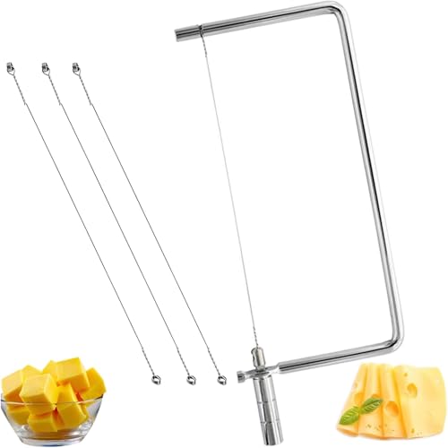 Cheese Slicer Accessories Kitchen Knife Marble Board Cheese Cutter Stainless Steel Components DIY for Making Giftable Cheese Block Cutting Boards with Wire Slicer Hardware Kit(1Slicer+4Wires)7.5" - size: 7.5inch