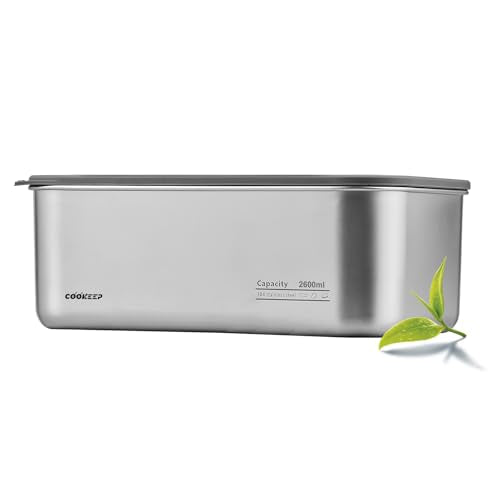 88oz/2600ml Stainless Steel Food Containers,Stainless Steel Containers with Lids,Snack Containers,Lunch Box,Easy Clean,Airtight&Leakproof for Kitchen Storage,Dishwasher Safe,BPA-Free - size: Large Box(88oz/2600ml)
