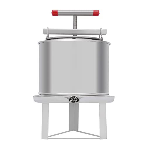 Large Bee Honey Press Extractor, Manual Stainless Steel Honey Extractor 12.6L Fruit Juice Press Extractor Wine Making Equipment for Self in Home - size: 12.6L/3.34Gallon
