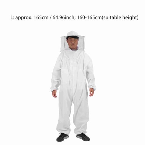 Professional Bee Suit for Men Women, Beekeeping Beekeeper Suit, Beekeeping Outfit Beekeeper Unisex Suits Full Body Beekeepers Suits Hat (L) - size: L