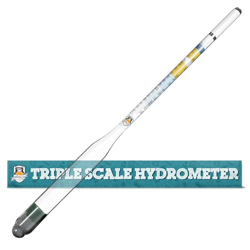 Fermentaholics Triple Scale Hydrometer – Measure and Monitor Specific Gravity, Brix, Potential Alcohol, and ABV in Wine, Beer, Mead, Cider, and Other Homebrewed Drinks