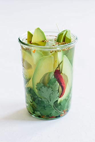 Weck Canning Jars 743 - Weck Mold Jar made of Transparent Glass - Eco-Friendly - Food Storage Container with Lid Airtight - 3/4 Liter Tall 1 Jar with Lid and Rubber Gasket
