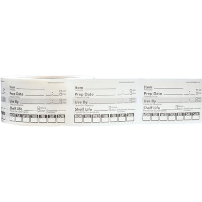 Dissolvable Day of The Week Use by Shelf Life Labels, 2 x 3 Inch 500 Adhesive Stickers for Organization, Food Rotation, Meal Prep Stickers Dissolve in Water