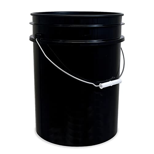ePackageSupply 5 Gallon Bucket - Food Grade Bucket, Metal Handle Grip, BPA-Free, Heavy-Duty 90 Mil HDPE Plastic Pail, Stackable Utility Container, Made in USA, Lid Not Included, Black, 60 Packs - color: Black, size: 60 Packs