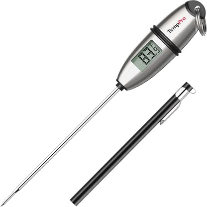 TempPro TP02S Digital Food Thermometer for Cooking Bread Baking Sourdough Liquids, Meat Thermometer Digital with Super Long Probe for Kitchen Candy Making Gift for Dad Husband (Previously ThermoPro) - size: Digital