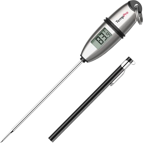 TempPro TP02S Digital Food Thermometer for Cooking Bread Baking Sourdough Liquids, Meat Thermometer Digital with Super Long Probe for Kitchen Candy Making Gift for Dad Husband (Previously ThermoPro) - size: Digital