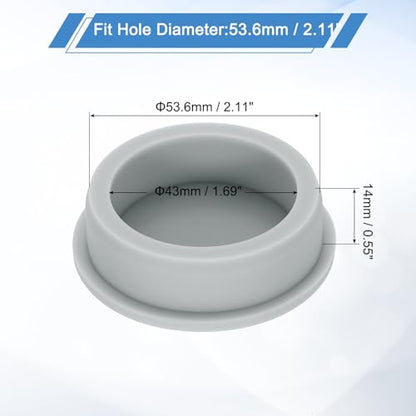 uxcell Silicone Rubber Plug, High Temp Round Hole Plug Waterproof Rubber Stopper Pipe End Caps Fit 53.6mm/2.11" for Bathtub Bottle Sealing, Grey - size: 53.6mm/2.11"
