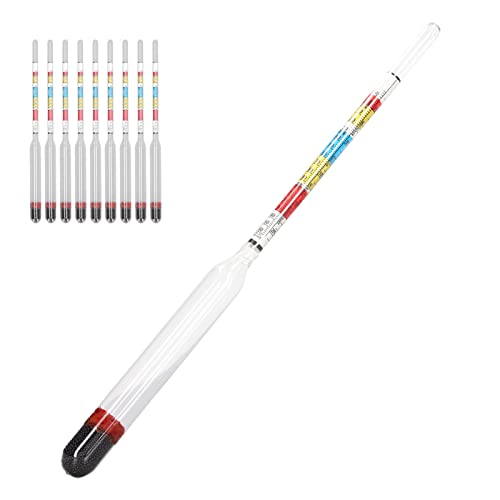 10Pcs Wine Making Meter Home, Home Wine Making Meter, Brewing Beer Hydrometer Test Jar 3 Scales Hydrometer Glass Beer