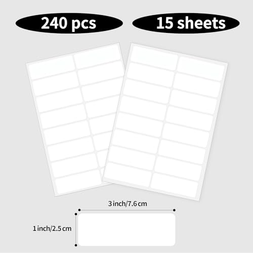 Blank Removable Labels, 1x3 Inch White Freezer Labels for Food Containers, Freezer Label to Write on/Waterproof - 240Pcs - color: White, size: 1*3 inch- 240 PCS