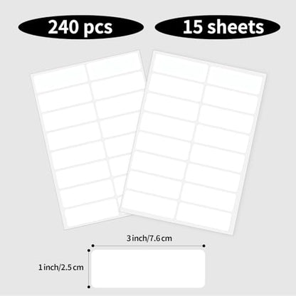 Blank Removable Labels, 1x3 Inch White Freezer Labels for Food Containers, Freezer Label to Write on/Waterproof - 240Pcs - color: White, size: 1*3 inch- 240 PCS