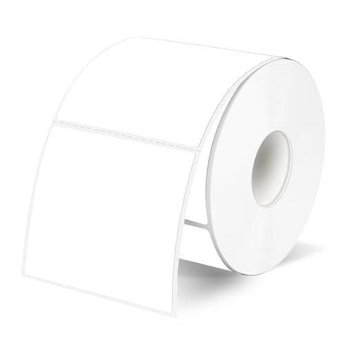 White Square Thermal Labels Printer Stickers- 2" x 2", Self-Adhesive Square Direct Thermal Labels Stickers, Waterproof/Perforation Line Design- 300 Sheets - color: White, size: Square 2'' X 2''