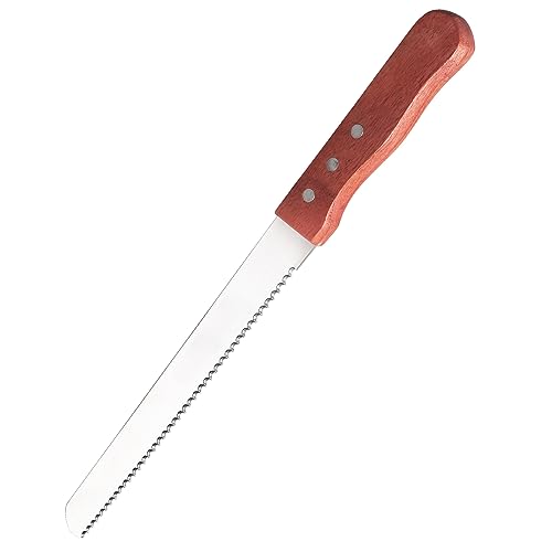 Bread Knife, Stainless Steel Serrated Bread Knife for Homemade Bread, Cakes & Bagels, 10 Inch Kitchens Knifes Saw Breads Cutter, Bagel Sourdough Slicer Knifes with Wooden Handle