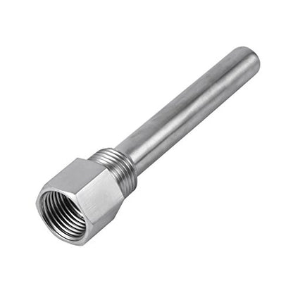 Dpofirs Stainless Steel Thermowell 1/2" NPT Thread for Temperature Sensors Brewing Kettle Thermometer Probe Protection