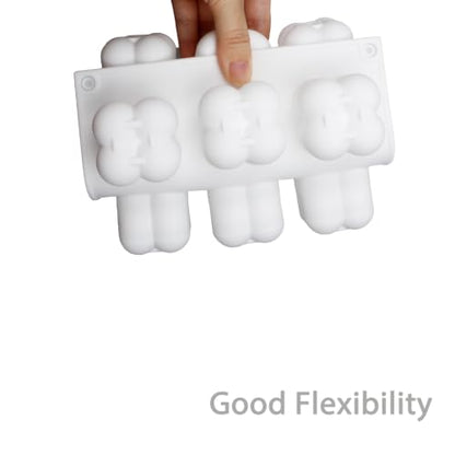 3D Mini Bubble Candle Molds, 15-Cavity Silicone Bubble Cube Molds for Candle, Wax, Resin, Cube Molds for Mousse, Cake, Chocolate, Candy - color: White-R0143 (Small Bubble)