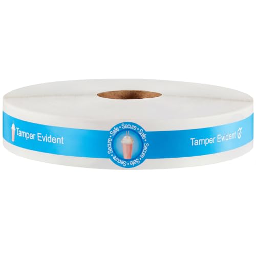 Zonon 600 Pcs Safe Secure Tamper Evident Seals for Drink Lids, Food Delivery Stickers Sealed for Freshness Labels Drink Food Coffee Milk Tea Ice Cream Seal Stickers 600 Pieces Per Roll (Blue) - color: Blue
