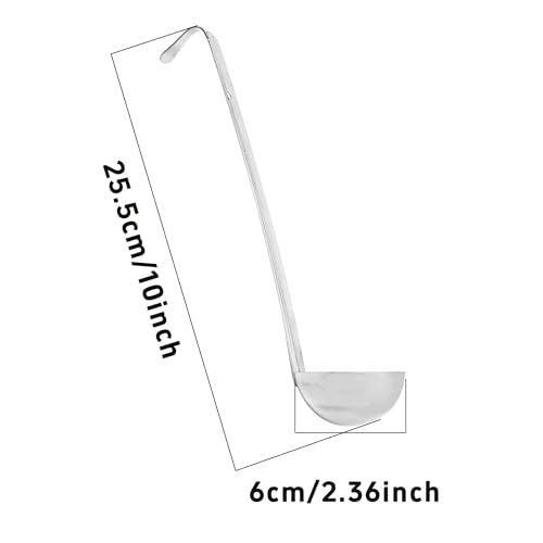 2Pcs 2oz Stainless Steel Soup Ladle, Long Handle Ladles with Pouring Rim for Cooking, Serving Soup, Sauce, Stew, Kitchen - size: 2oz