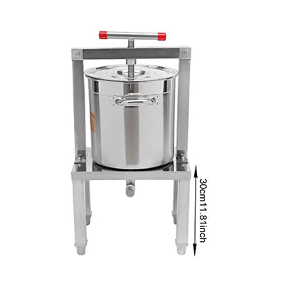 Fruit Wine Press 3.5Gallon/13.25L Manual Juice Maker Stainless Steel Fruit and Wine Press Nature Juice Making Press Machine with T-Handle for Cider Apple Grape Tincture Vegetables Honey Cheese - size: 13.25L/3.5Gallon-Silver