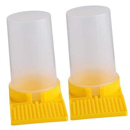 SUPVOX Bee Water Feeder 2-Pack Nest Door Watering Tool Plastic Beehive Water Dispenser Easy Clean Beekeeping Supplies for Garden and Farm
