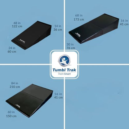Tumbl Trak Folding Incline Mat - color: Black, size: 24 in x 48 in x 14 in