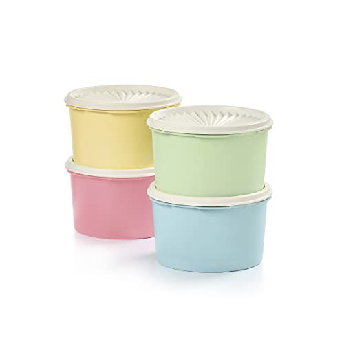 Tupperware Heritage Collection 8 Piece Food Storage Canister Set in Vintage Colors, Dishwasher Safe and BPA Free (4 Containers, 4 Lids) - color: 4 Small Canister Set - Heritage Multicolor