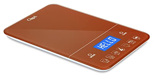 Ozeri Touch III Digital Kitchen Scale with Calorie Counter, 22 lbs (10 kg), Burnt Ochre - color: Burnt Ochre