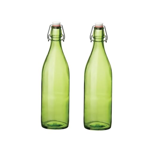 Bormioli Rocco Giara Bottle 33.75 Oz - Green, Set of 2 - color: Green