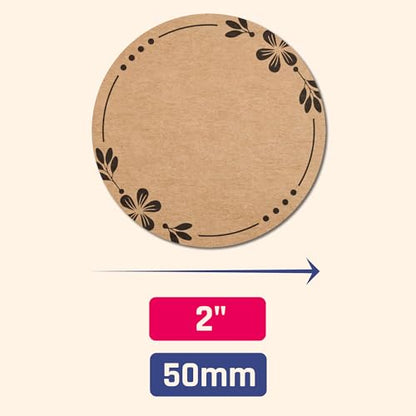 300 Pieces, 2 inch - Canning Labels for Mason Jars, Brown Kraft Jar Stickers to Write On - size: 300 Pieces