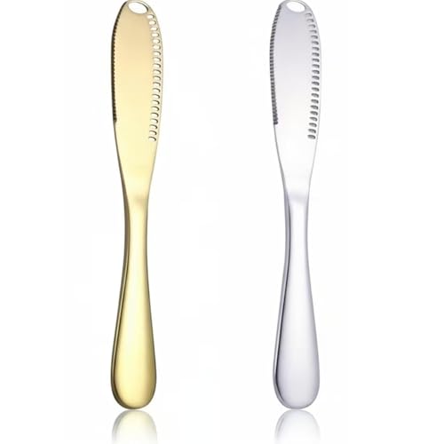 Stainless Steel Butter Knife, Food-Grade Material, Silver/Gold Finish. | Cheese knife is suitable for bread, jam, and cream, specifically for breakfast.