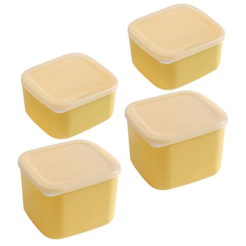 Milisten 4pcs Refrigerator Cheese Storage Boxes Set, Covered Cheese Keeper for Fridge with Large and Small Sizes, Kitchen Containers for Butter, Garlic, and Ginger Organization