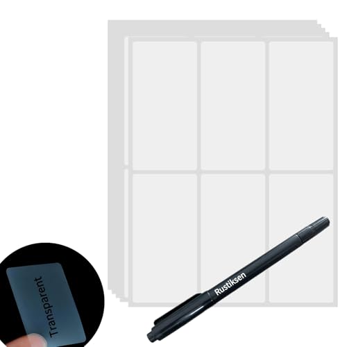 Clear Waterproof Removable Label Stickers 4"x2" 120pcs Vinyl for Kitchen Food Storage Jars Freezer Bottles, Write-On, Oil Resistant, Peel and Stick, w/Marker Pen - color: Large Clear