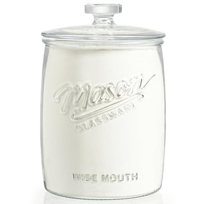 1 Gallon Glass Cookie Jar with Airtight Lid, Wide Mouth Mason Jar for Pantry & Laundry Room Organization, Large Apothecary Jars for Sugar, Candy, Rice, Dog Treat & Food Storage Jar– Set of 1