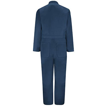 Red Kap Men's Twill Action Back Coverall With Chest Pockets - Mechanic Coveralls With Oversized Fit, Concealed Zippers - color: Navy, size: 46 Tall