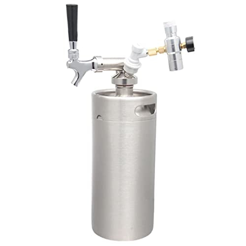 Mini Stainless Steel Beer Keg,Portable Home Dispenser System to Keep Fresh for Home Kitchen Brewing Beer,Keeps Carbonation for Craft Beer Draft and Homebrew,3.6L - size: 3.6L