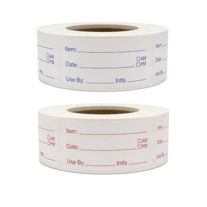 1 x 2 Inch Removable Food Labels, Date Label Stickers for Kitchen, 2 Rolls 1000 Pieces Freezer Labels for Food Containers, Waterproof, Oil-Proof, Tear Resistant, No Residue