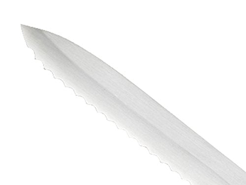 Mercer Culinary Ultimate White, 8 Inch Wavy Edge Offset Utility Knife - style: Wavy Edge Offset Utility Knife 8 Inch