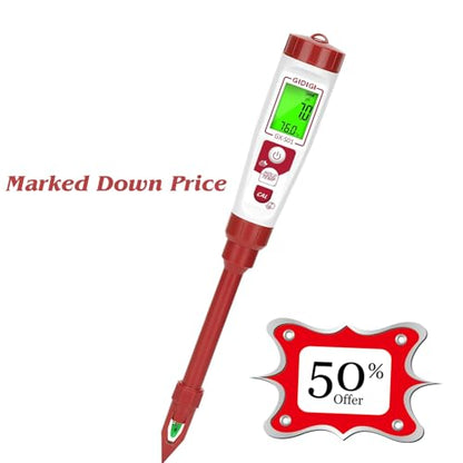Digital pH Meter with Calibration Kits for Soil Water Food | for Soil, Garden, Water, Plants, Solution and Food, LCD Display, Calibration Powder Included, Plastic Protective Cap | For Soil, Garden, Water, Plants, Solution and Food, LCD Display, Calibratio