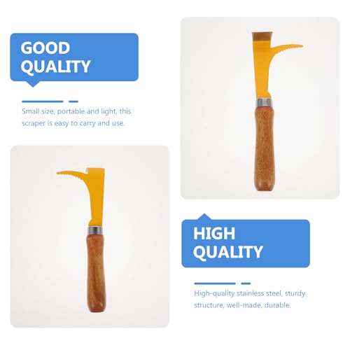 Beekeeper Beehive Cleaning Tool with Wooden Handle and Stainless Steel Scraper, Lightweight Hive Cleaning Scraper to Work Efficiency for Professional Beekeepers Random Color