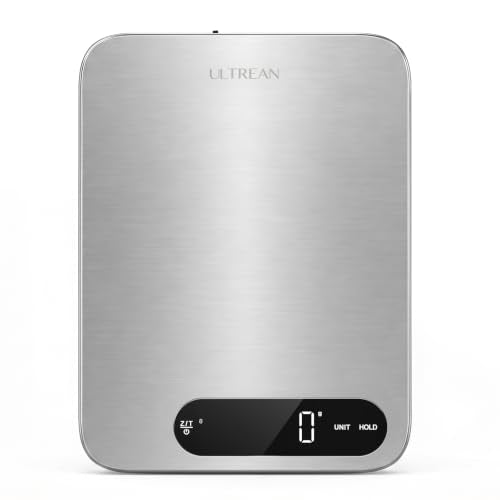 Ultrean IPX7 Waterproof Digital Food Scale, 33lb Kitchen Scale with Grams and Ounces (g/oz), Rechargeable Type-C, 1g Precision, 304 Stainless Steel, LED Display for Cooking, Baking & Meal Prep - size: X-Large - Digital
