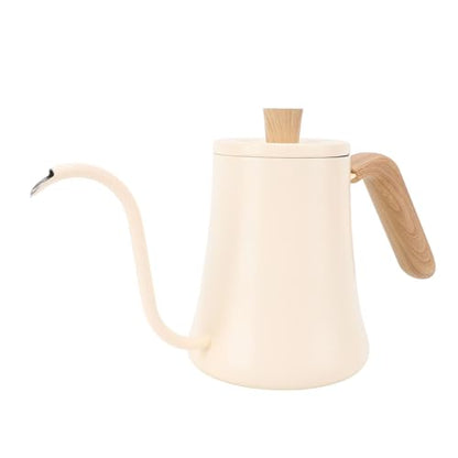 Gooseneck Coffee Kettle 304 Stainless Steel Pour Over Kettle 600ml with Thermometer Ergonomic Handle for Drip Coffee and Tea Brewing At Home Office Travel