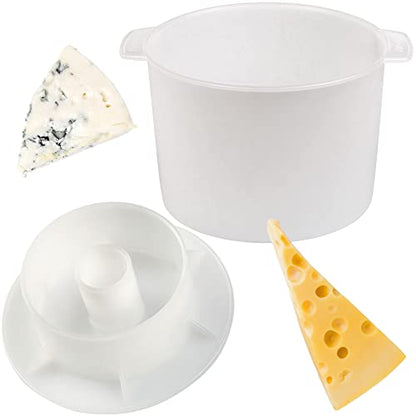 Cheese Mold for Cheese Making with Follower Piston 1/2 gal - Cheesemaking Supplies - Cheese Form Mold - Cheese Making Basket - Cotton Cloth For Straining - Molde Para Queso Casero